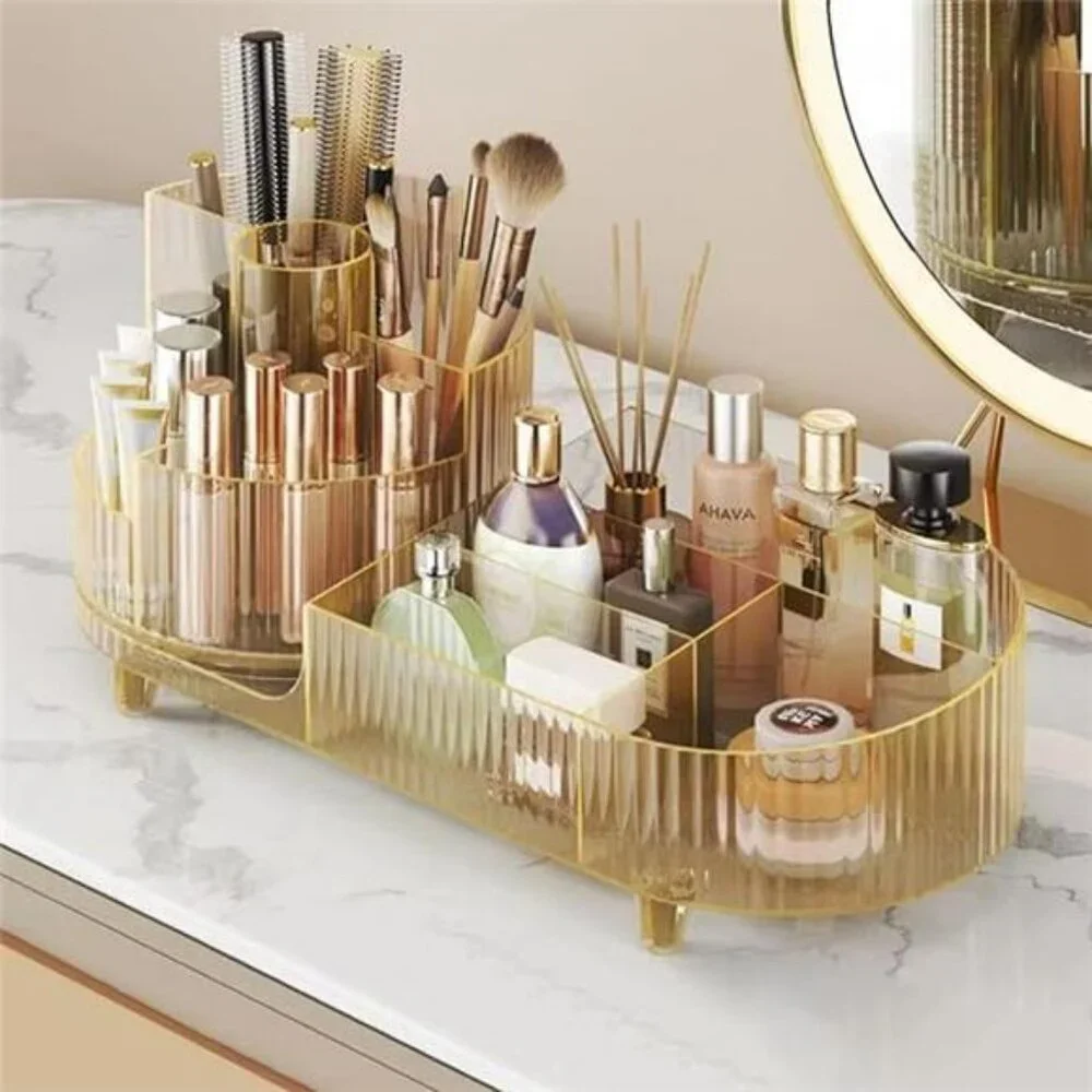 360 Rotating Makeup Organizer Large Capacity Vanity Storage Display Case